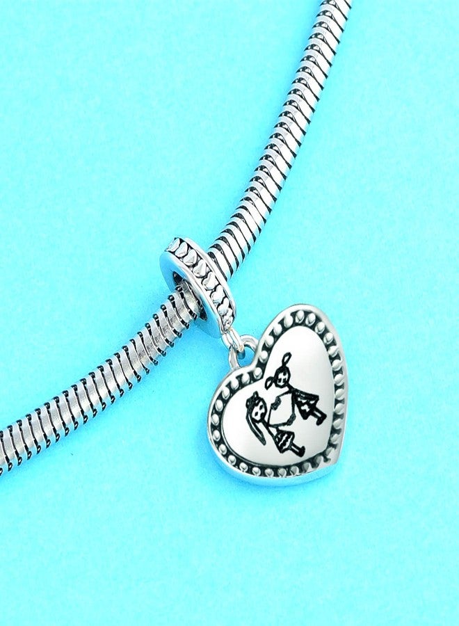 TGLS Women BFF Sister Charms Always My Sister Forever My Friend Engraved Friendship Beads Compatible with Pandora Charms Bracelets - Image 4